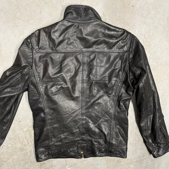 Hugo Boss Lamb Leather Jacket Motorcycle GR-Joetze Black Small - Picture 10 of 16